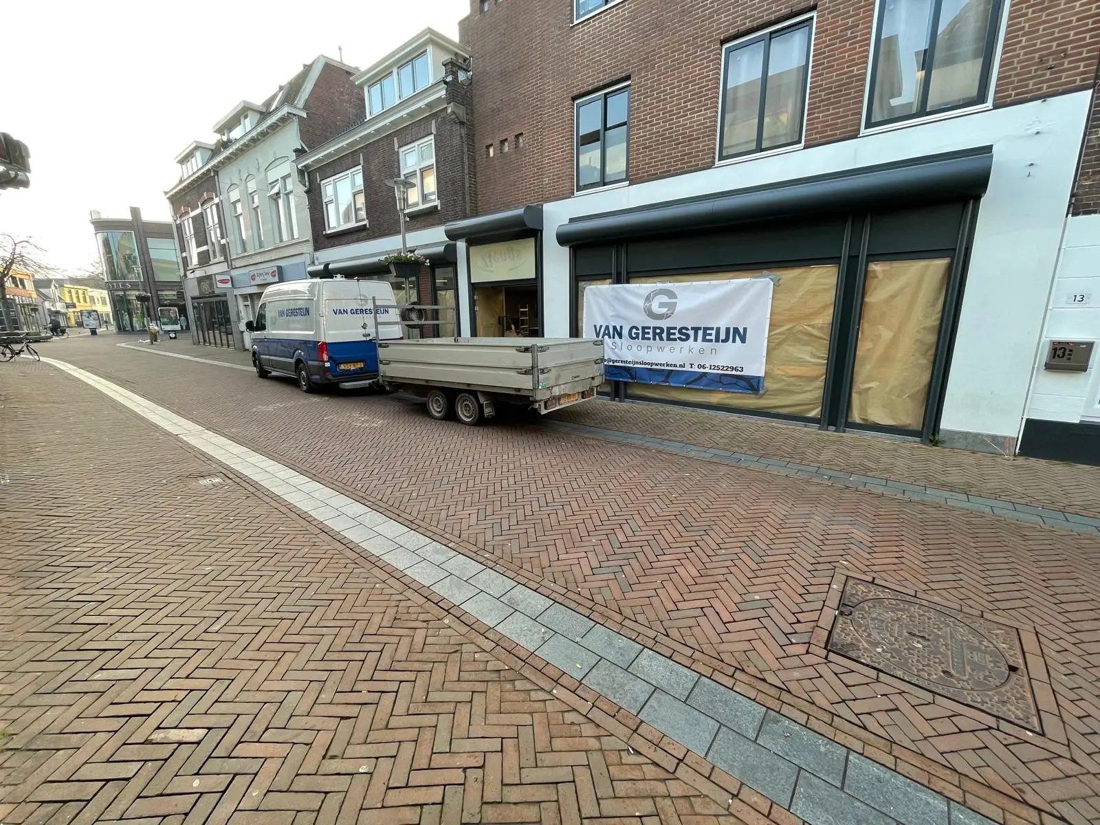 De sloop van een winkel